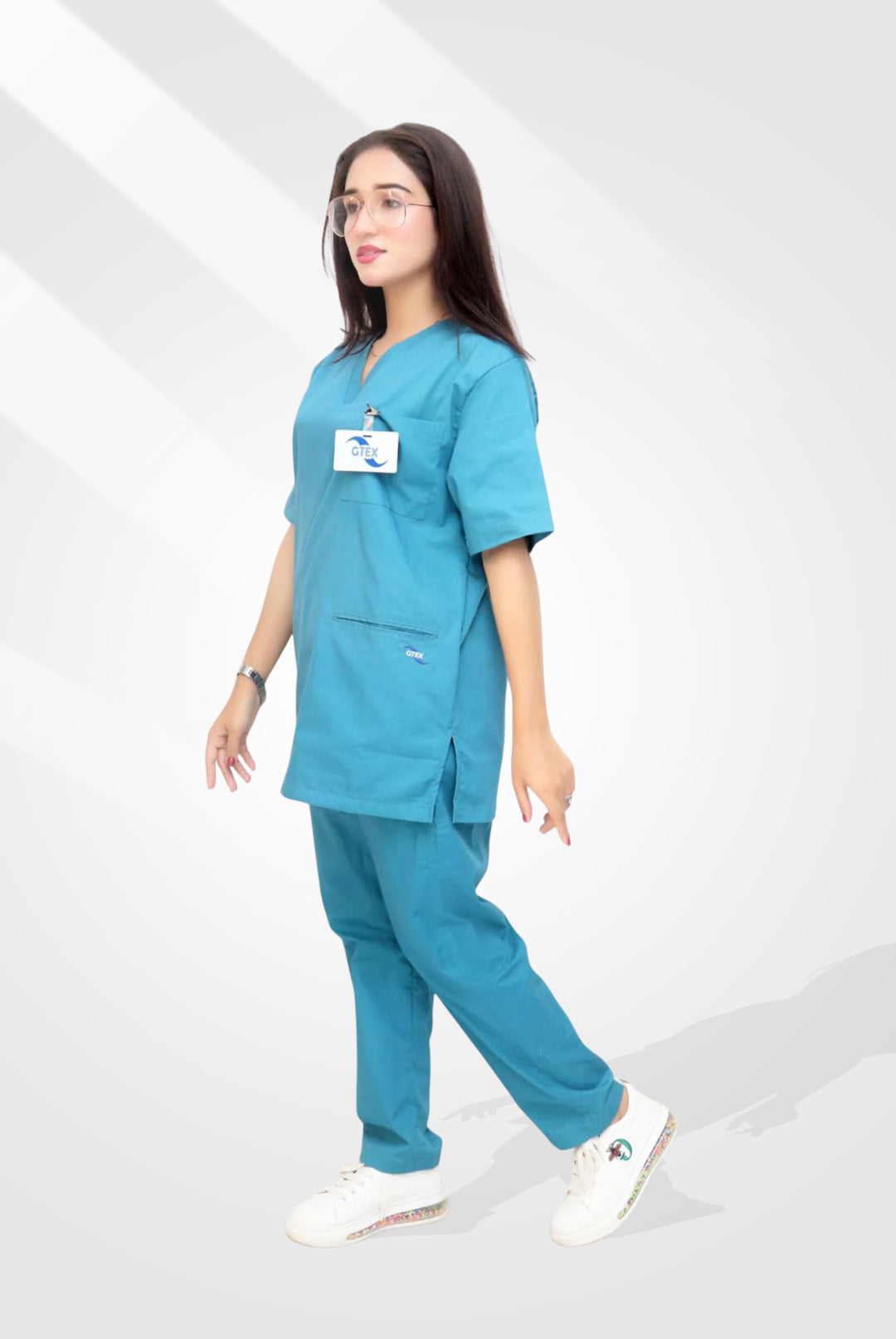 Turquoise Scrub Suit for Unisex By GTEX Apparels