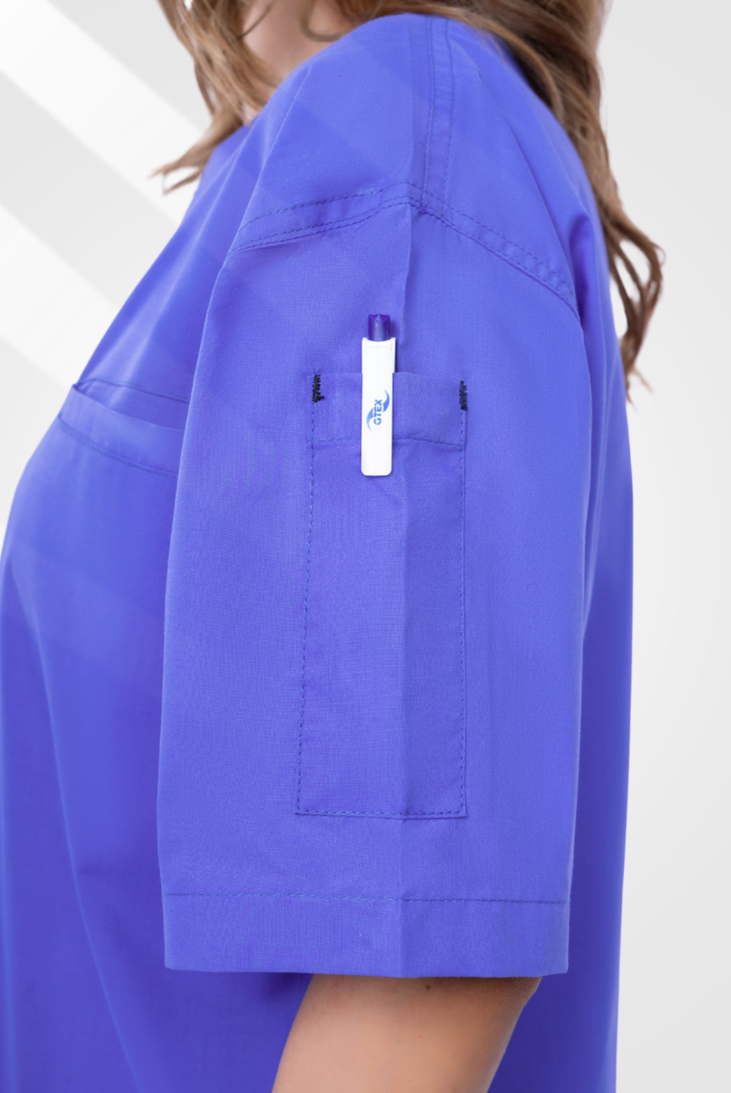 Edge Line™ Sapphire Blue Scrub Suit for Unisex by GTEX Apparels