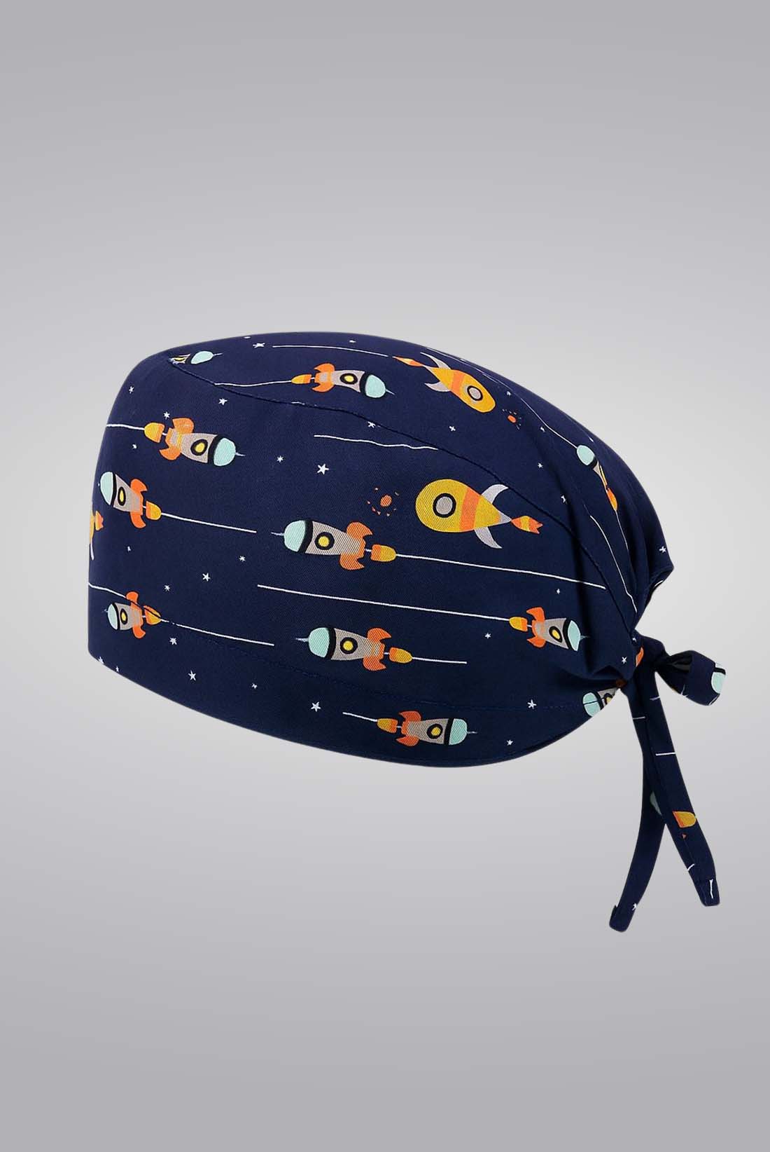 Mini Rocket Print Surgical Cap