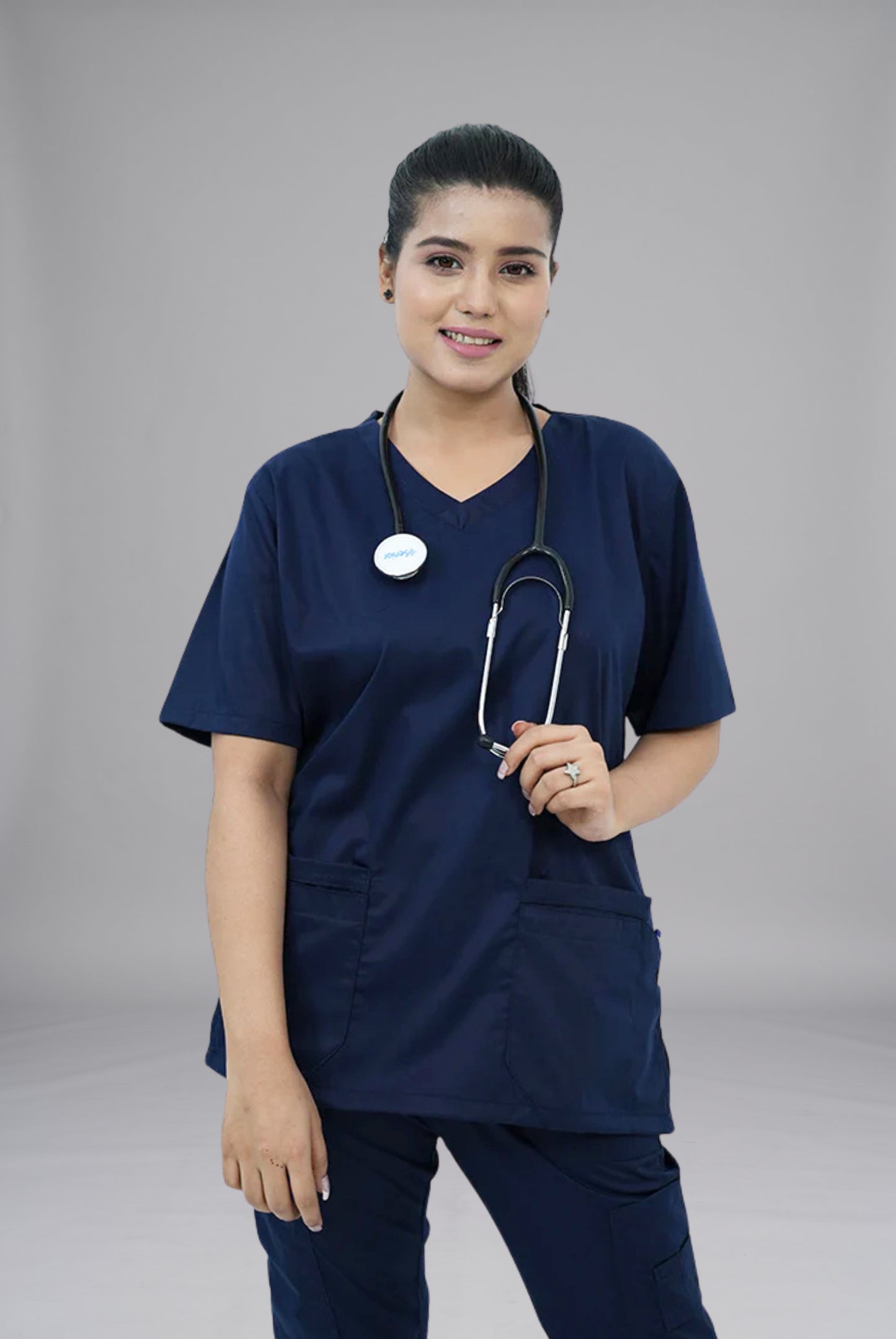 Buy Classic Curve navy blue scrub for men in Pakistan by Gtex Apparels suitable for healthcare professionals requiring durable everyday workwear 7