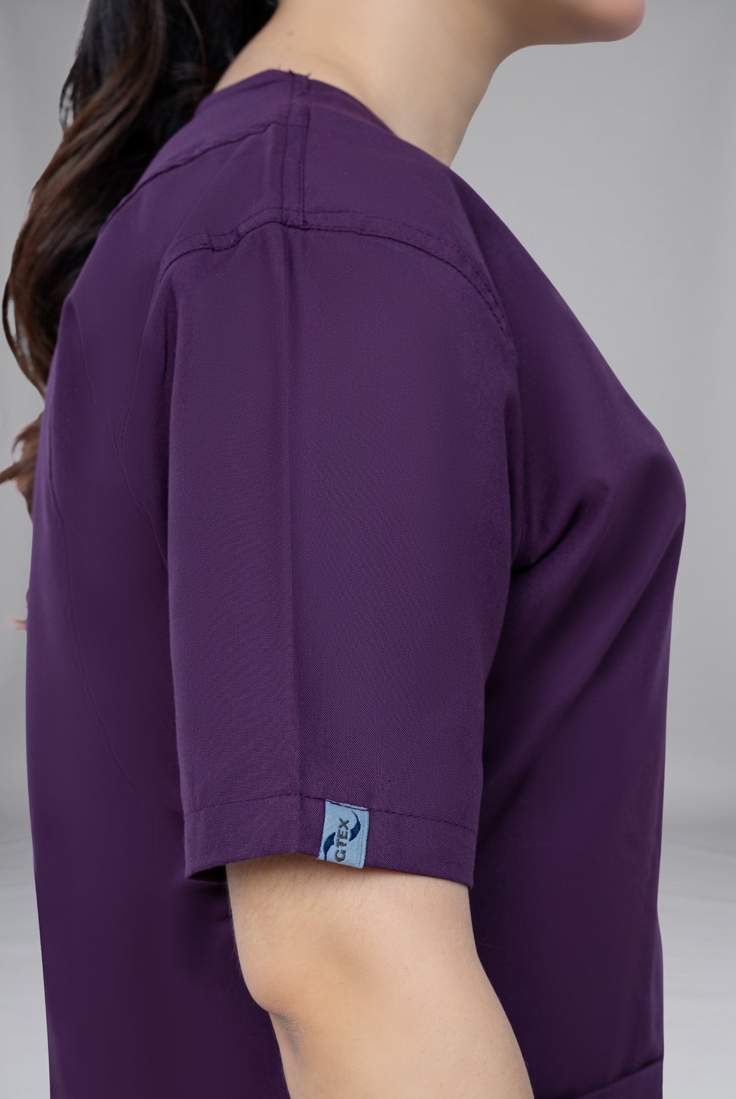 Buy Classic Curve purple scrubs for women in Pakistan by Gtex Apparels comfortable workwear for daily use 8
