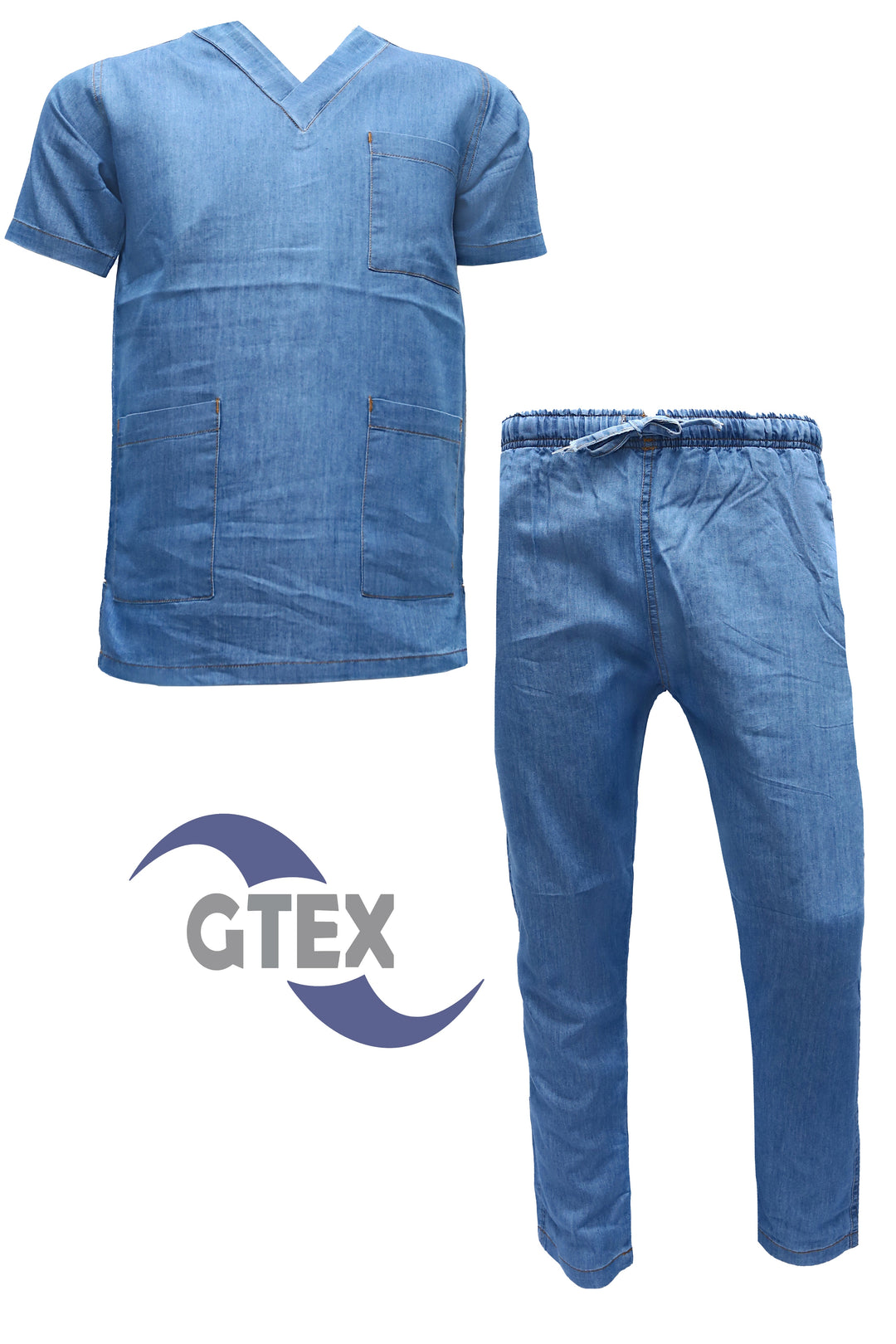 Buy Denim Scrub Suit For Unisex - GTEX Apparels