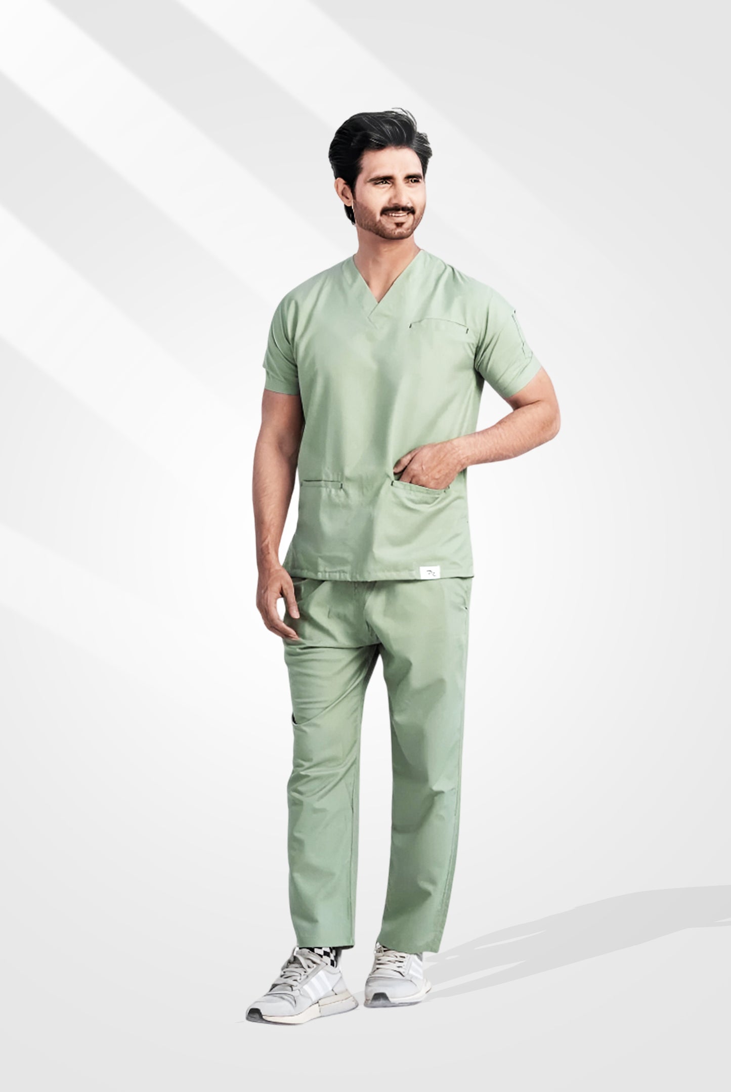 Edge Line™ Mint Green Scrub Suit for Men by GTEX Apparels Pakistan