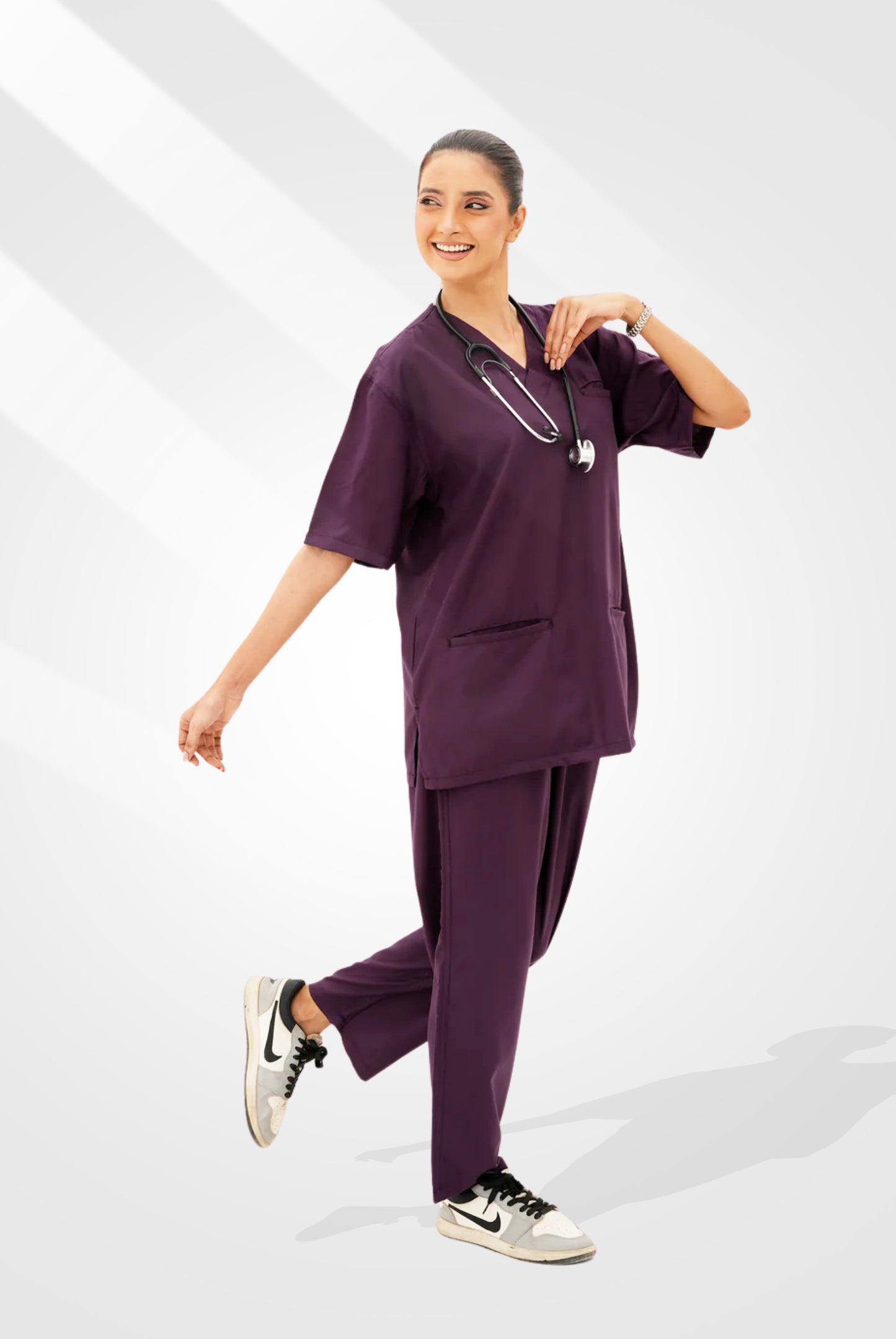 Edge Line™ Purple Scrub Suit for Women by GTEX Apparels Pakistan