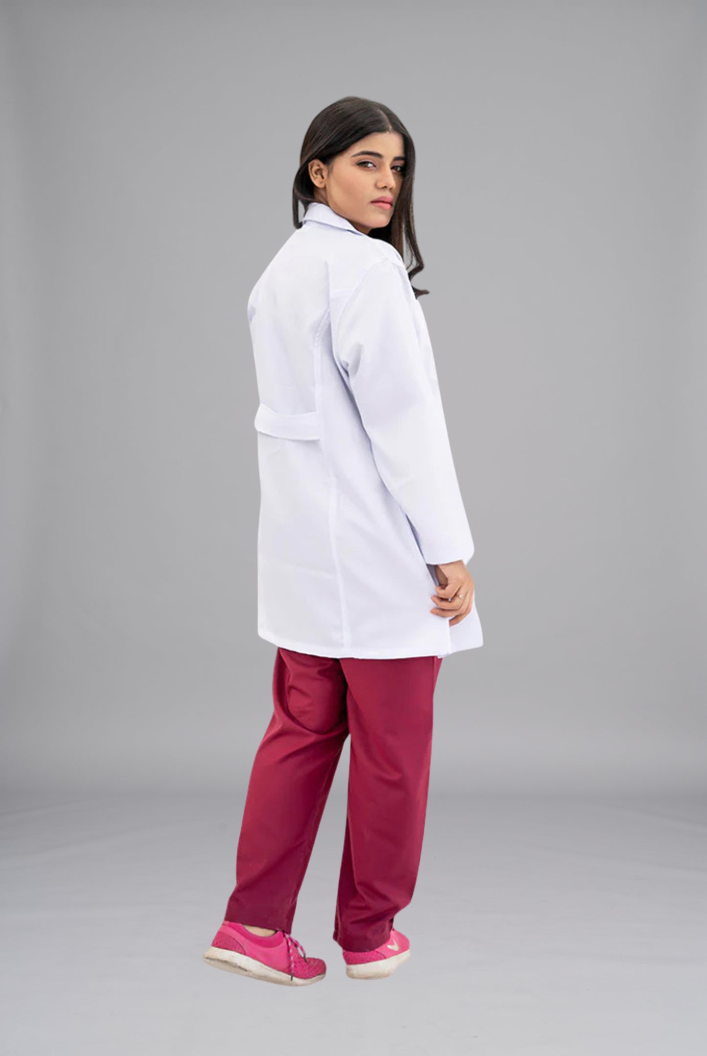 Elite Short Length Lab Coat for Women by GTEX Apparels Pakistan – Professional Medical White Coat for Doctors, Nurses, Pharmacists and Healthcare Students 3