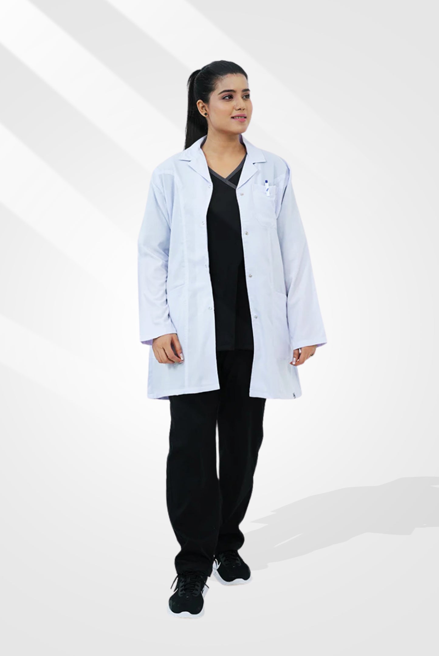 Elite Short Length White Lab Coat (Cotton Edition) By GTEX Apparels Pakistan