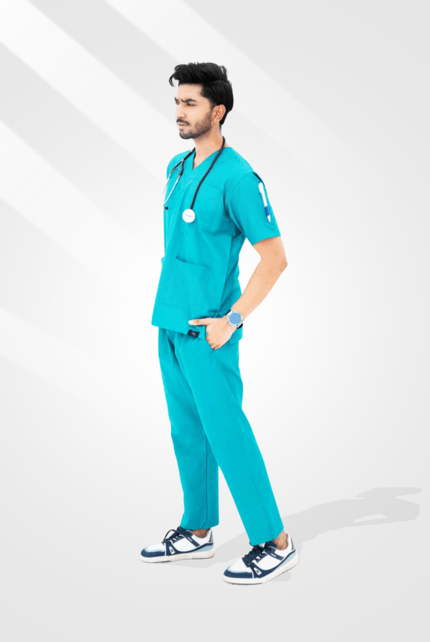Sea Green Classic Scrub Suit for Men by GTEX Apparels Pakistan