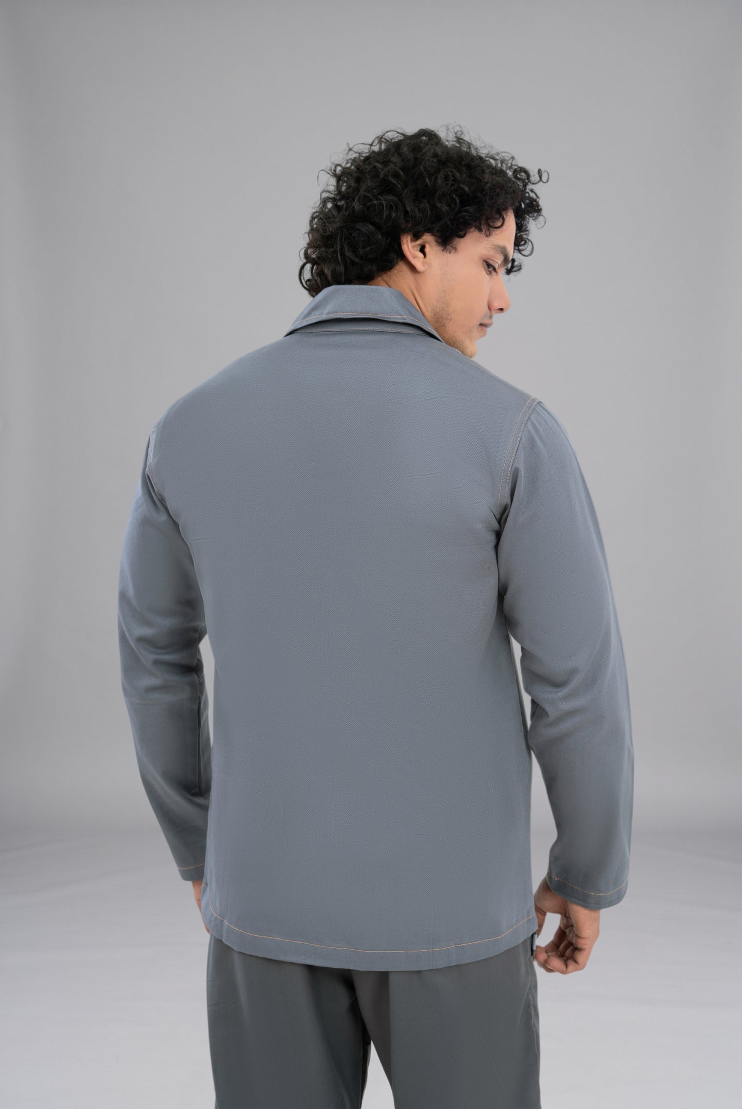 Shop Steel Grey Limited Edition Upper Jacket in Pakistan by GTEX Apparels Premium Fashion Outerwear with Modern Design and Comfortable Fit 5