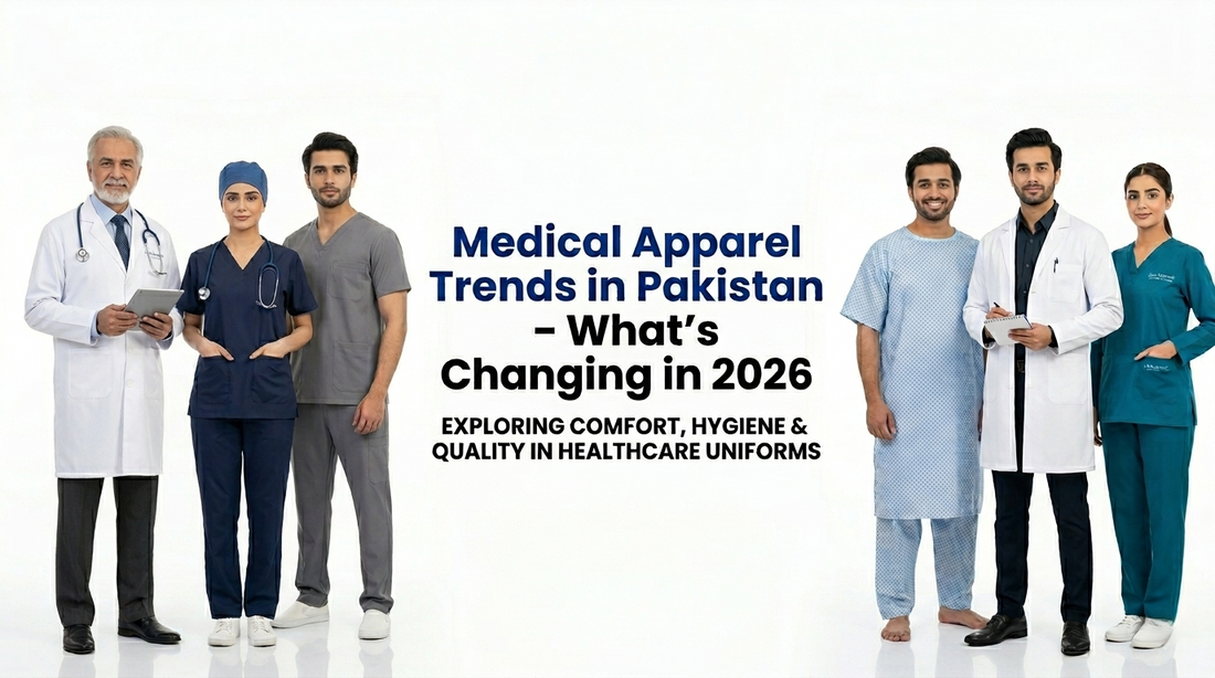 Medical apparel trends in Pakistan 2026 scrubs lab coats nurse uniforms GTEX