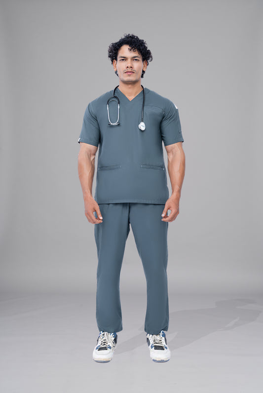 Teal Steel Edge line Scrub for Unisex