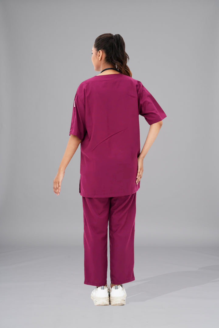 Edge Line™ Bright maroon Scrub for Women