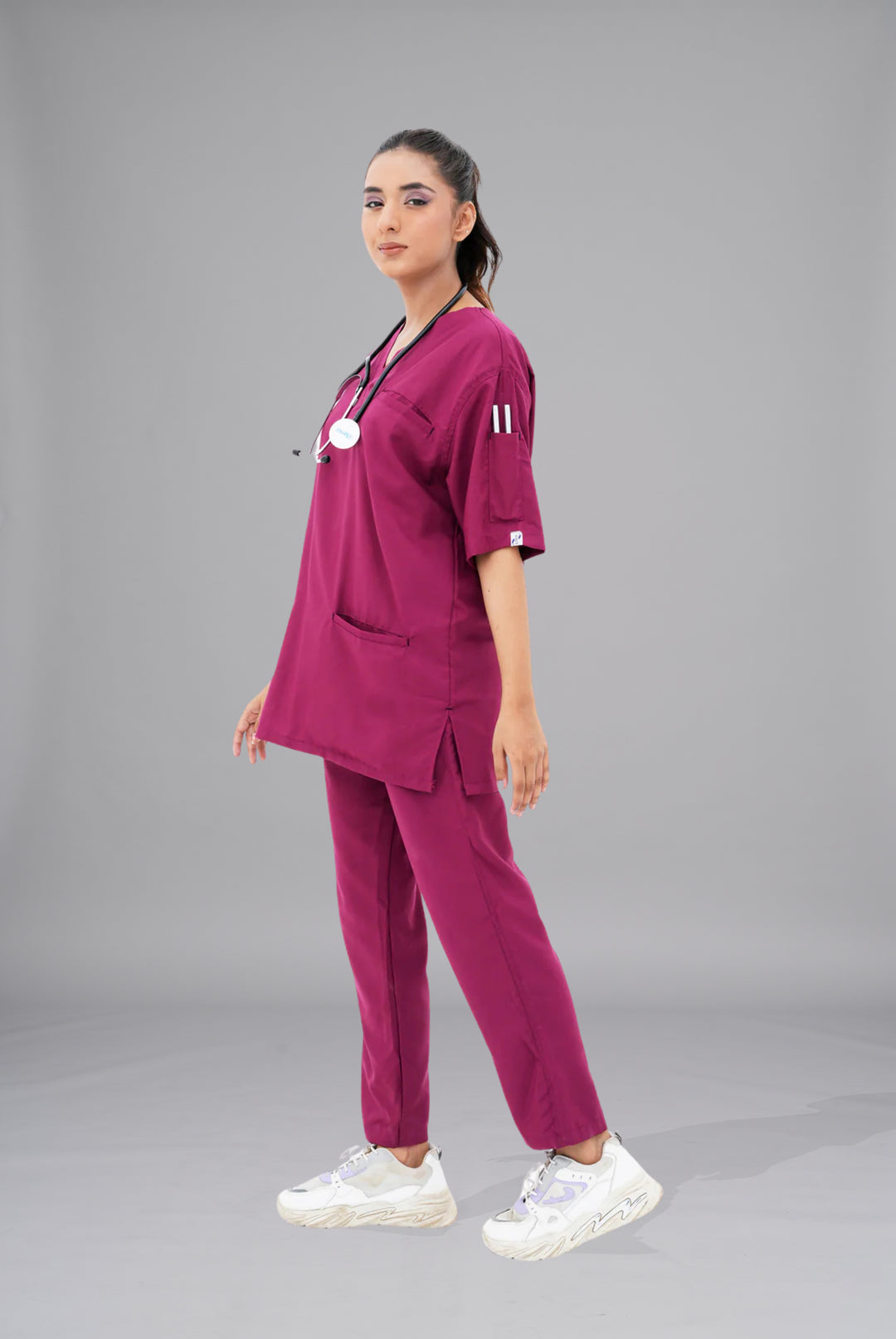 Edge Line™ Bright maroon Scrub for Women