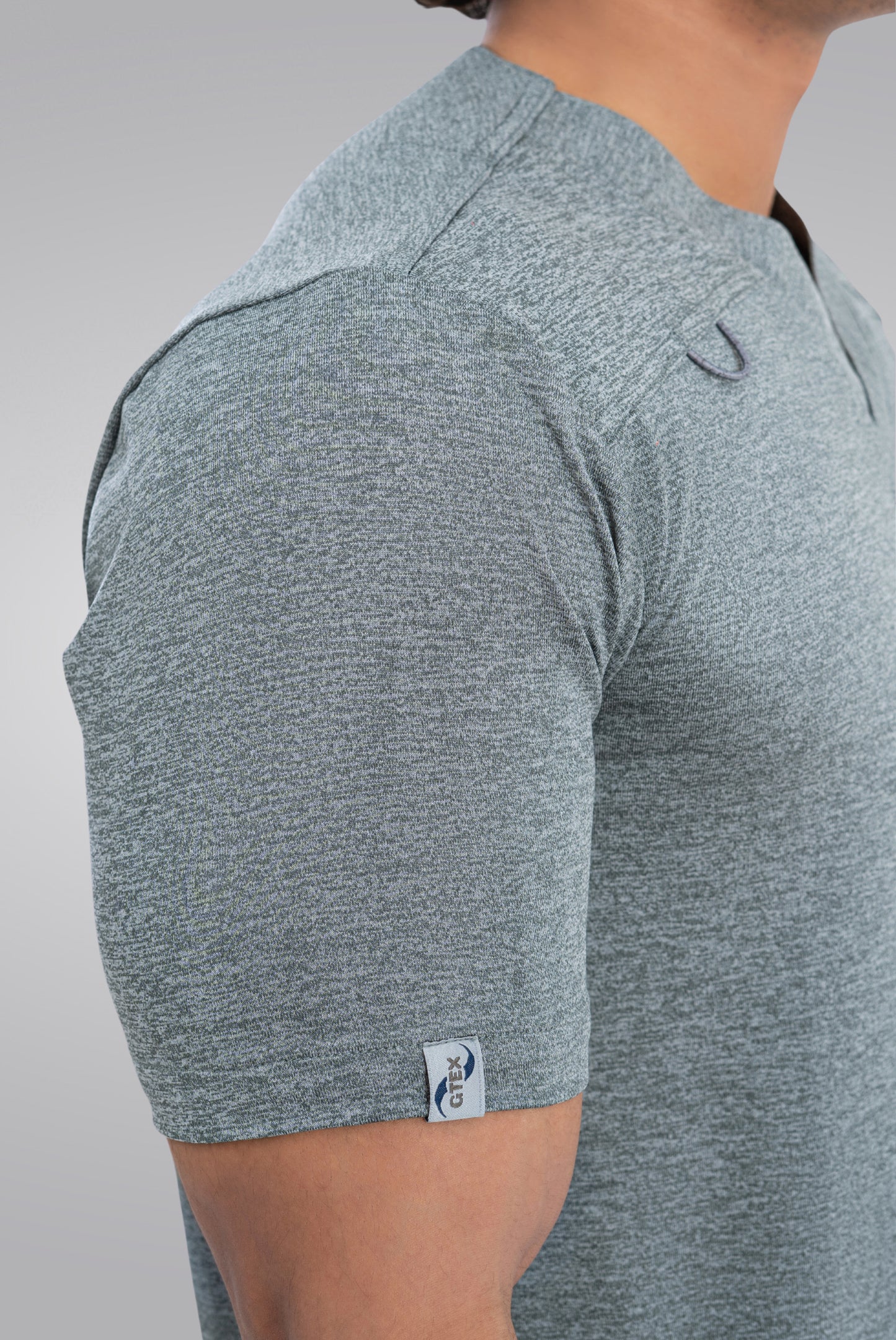 Grey Textured Knitted Unisex Scrub Suit