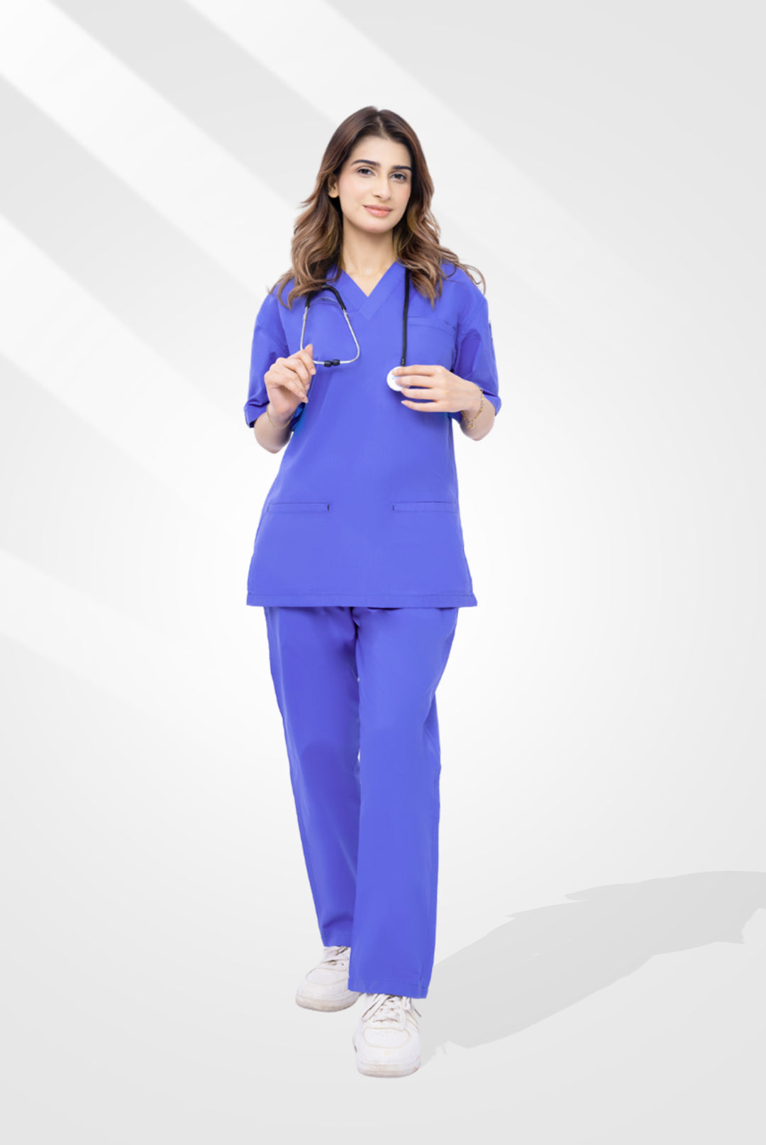 Classic Curve™ Sapphire Blue Scrub Suit for Unisex by GTEX Apparels