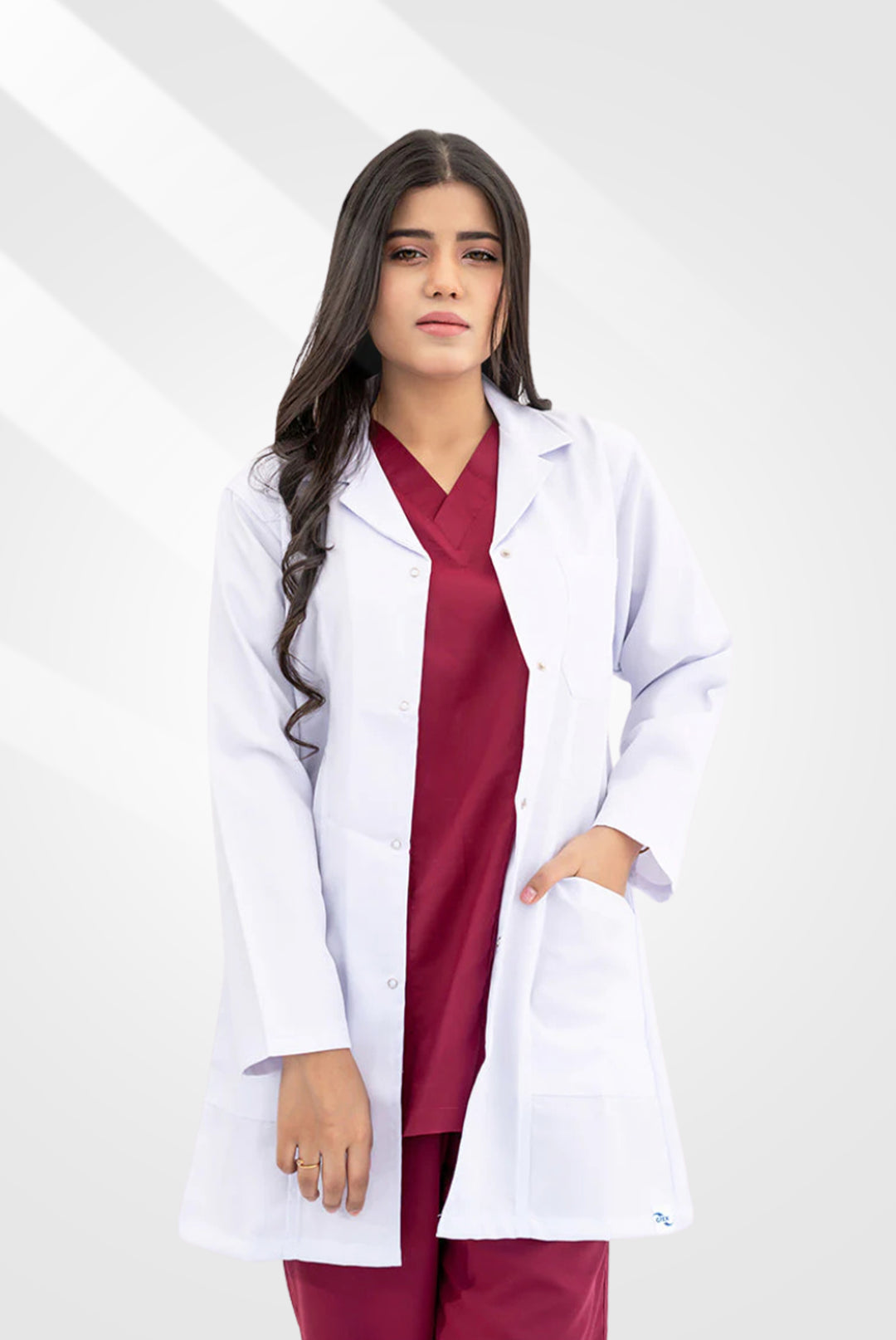 Elite Short-Length Lab Coat for Women at GTEX Apparels