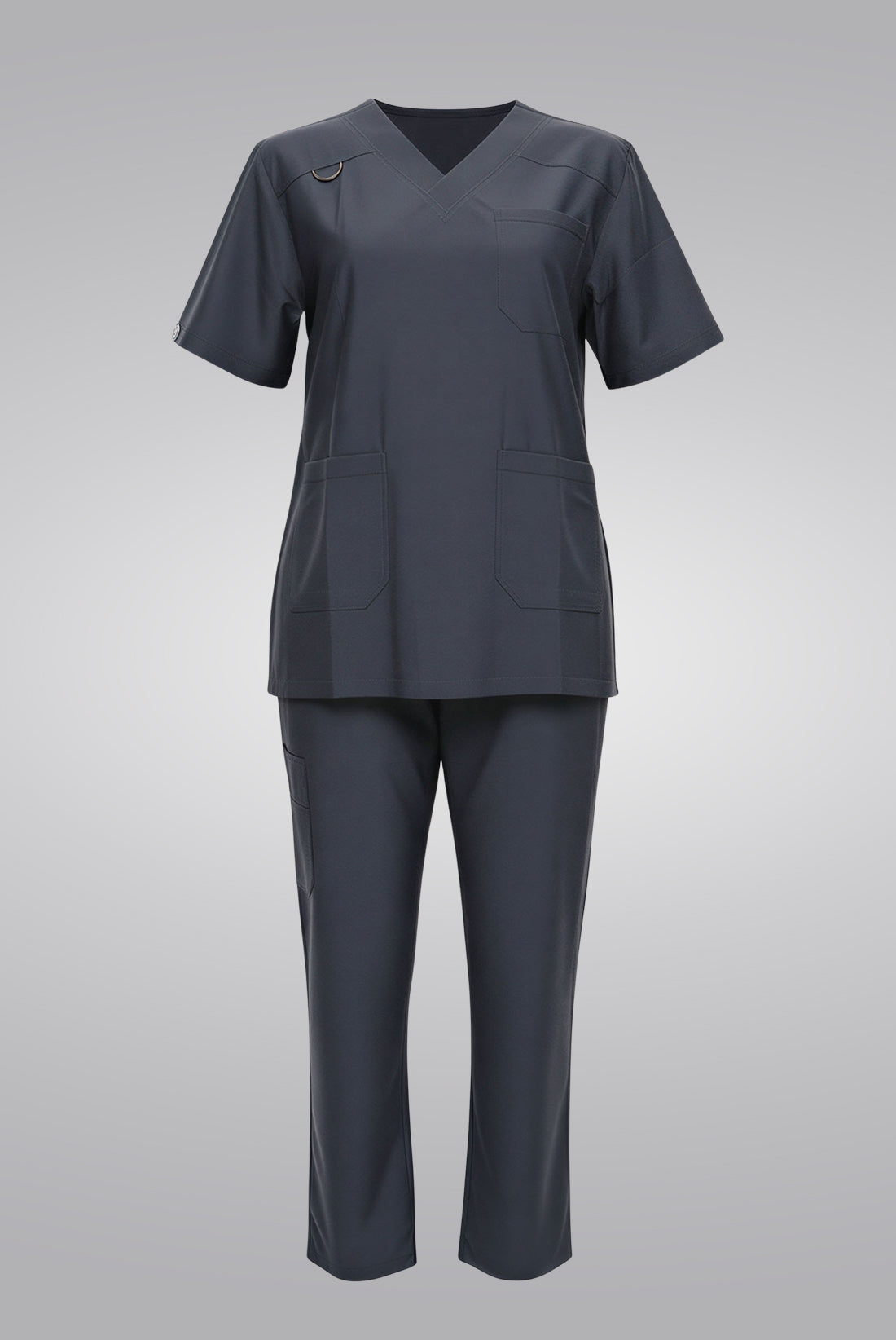 Charcoal Knitted Scrub Suit for Unisex