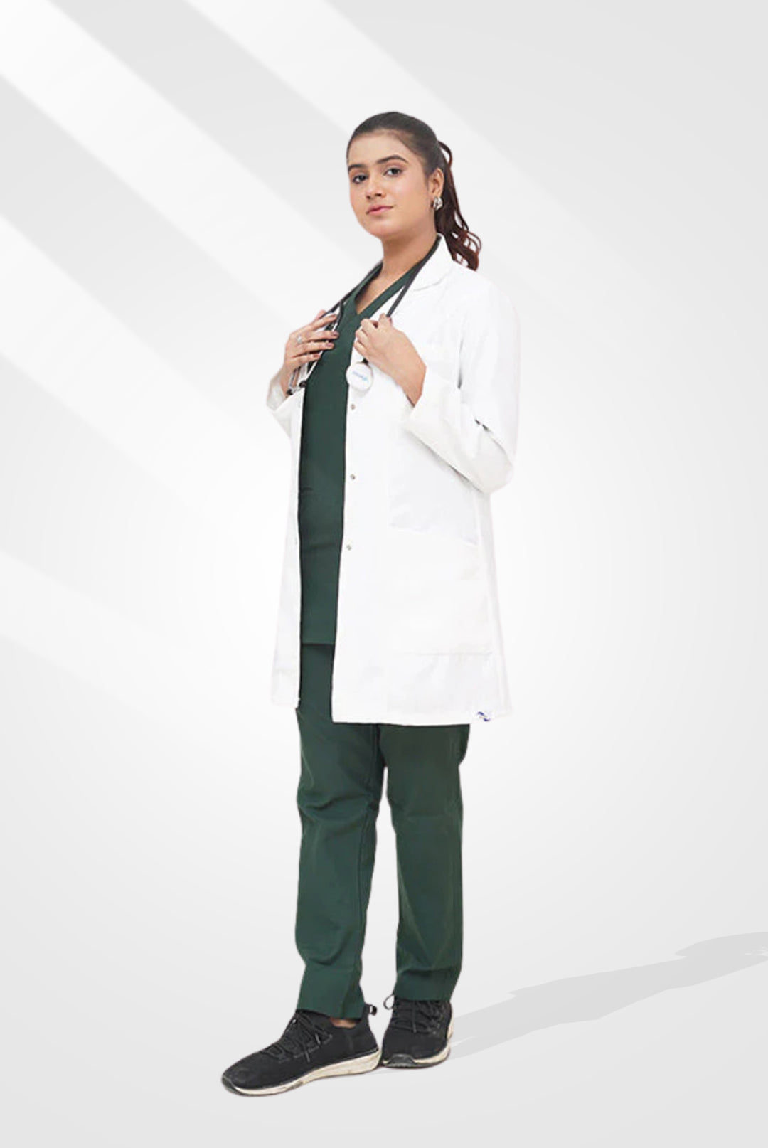 Elite Short Length Off-White Lab Coat for Women at GTEX Apparels