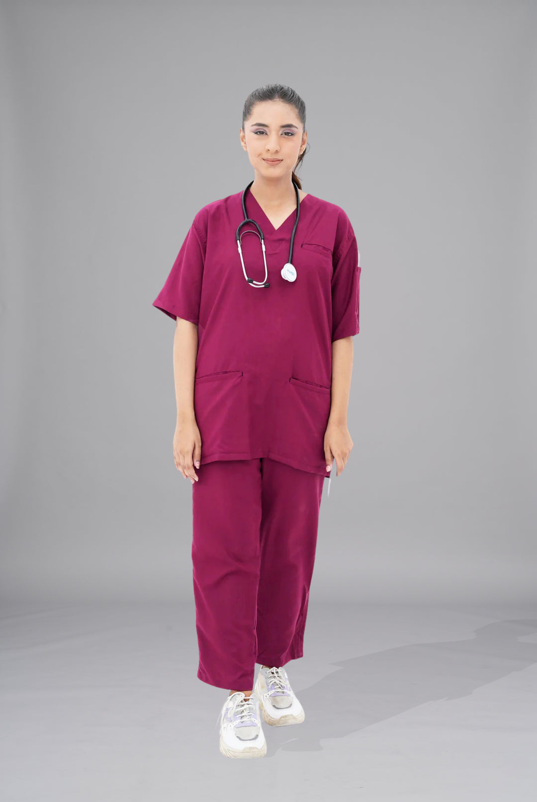 Edge Line™ Bright maroon Scrub for Women