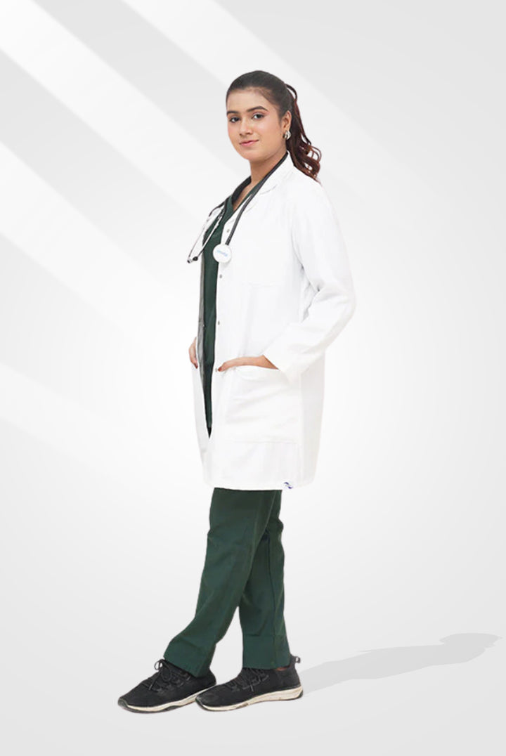 Elite Short Length Off-White Lab Coat for Women at GTEX Apparels