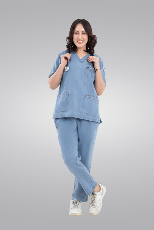 Denim light Unisex Scrub Suit