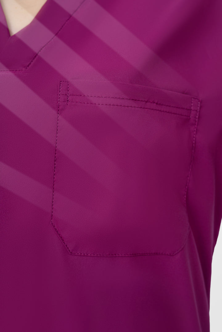 Premium Notch™ Pro Bright Maroon Scrub Suit Wrinkle Free Edition