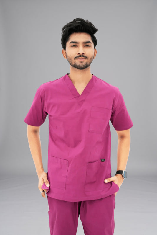 Mulberry Maroon Scrub for men