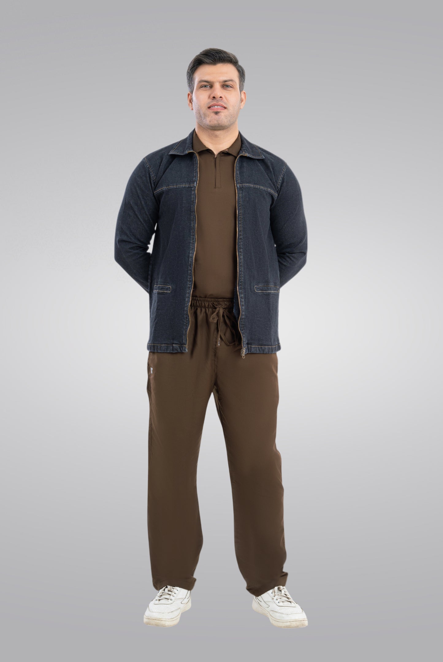 Black Denim Upper Jacket