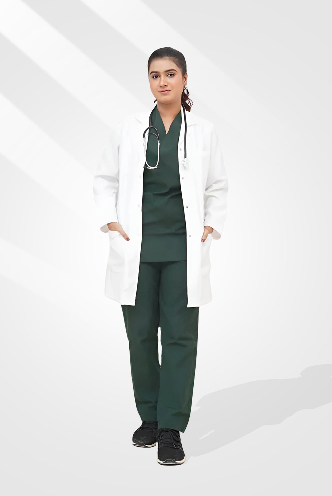 Elite Short Length Off-White Lab Coat for Women at GTEX Apparels
