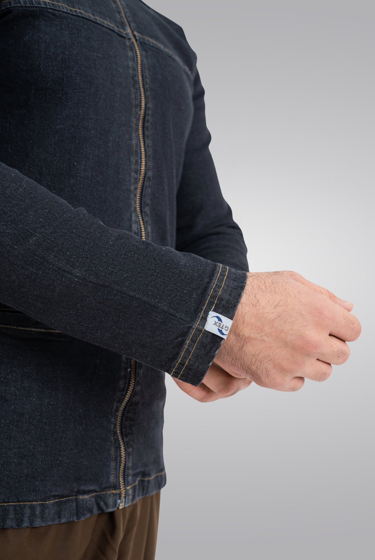 Black Denim Upper Jacket