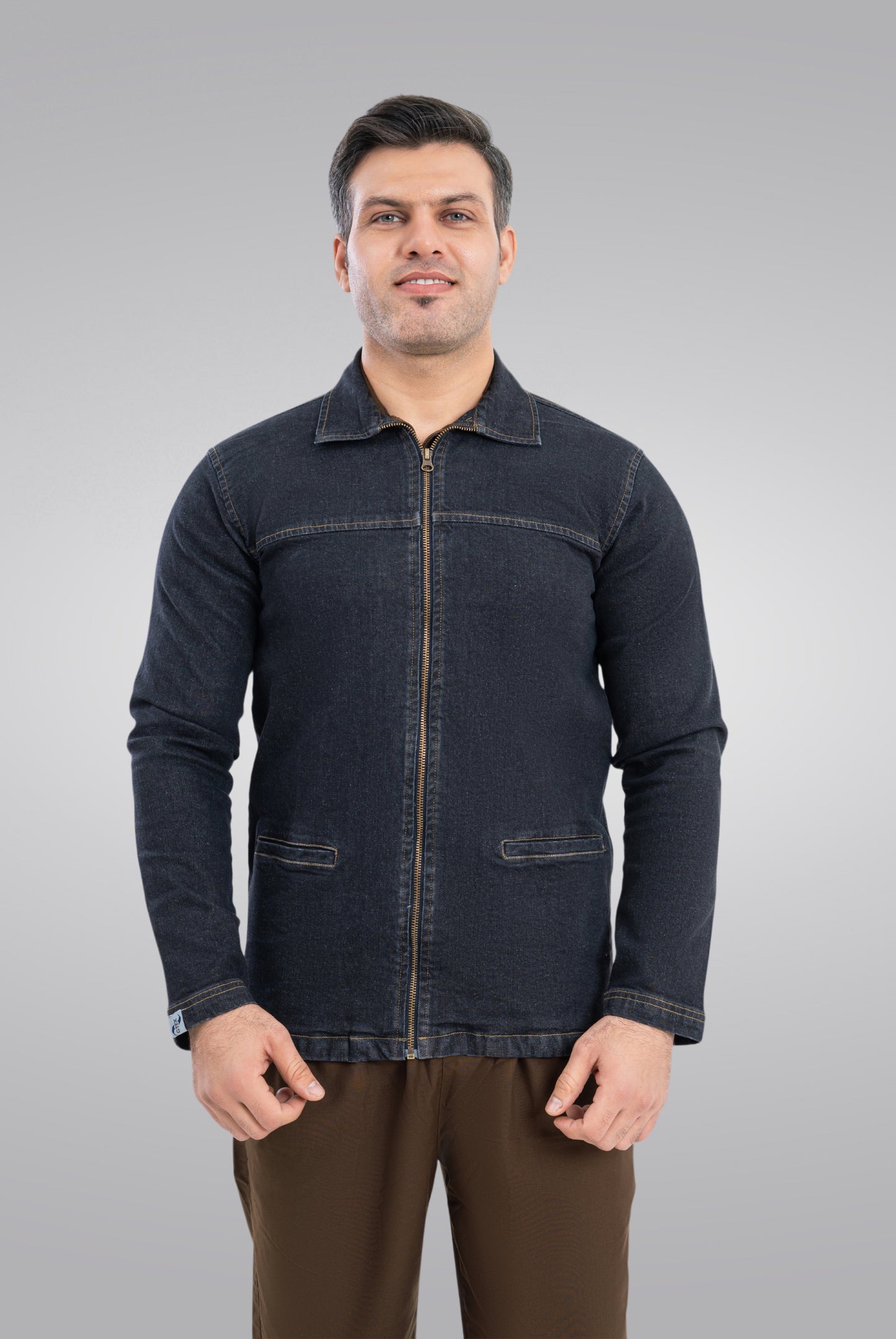 Black Denim Upper Jacket