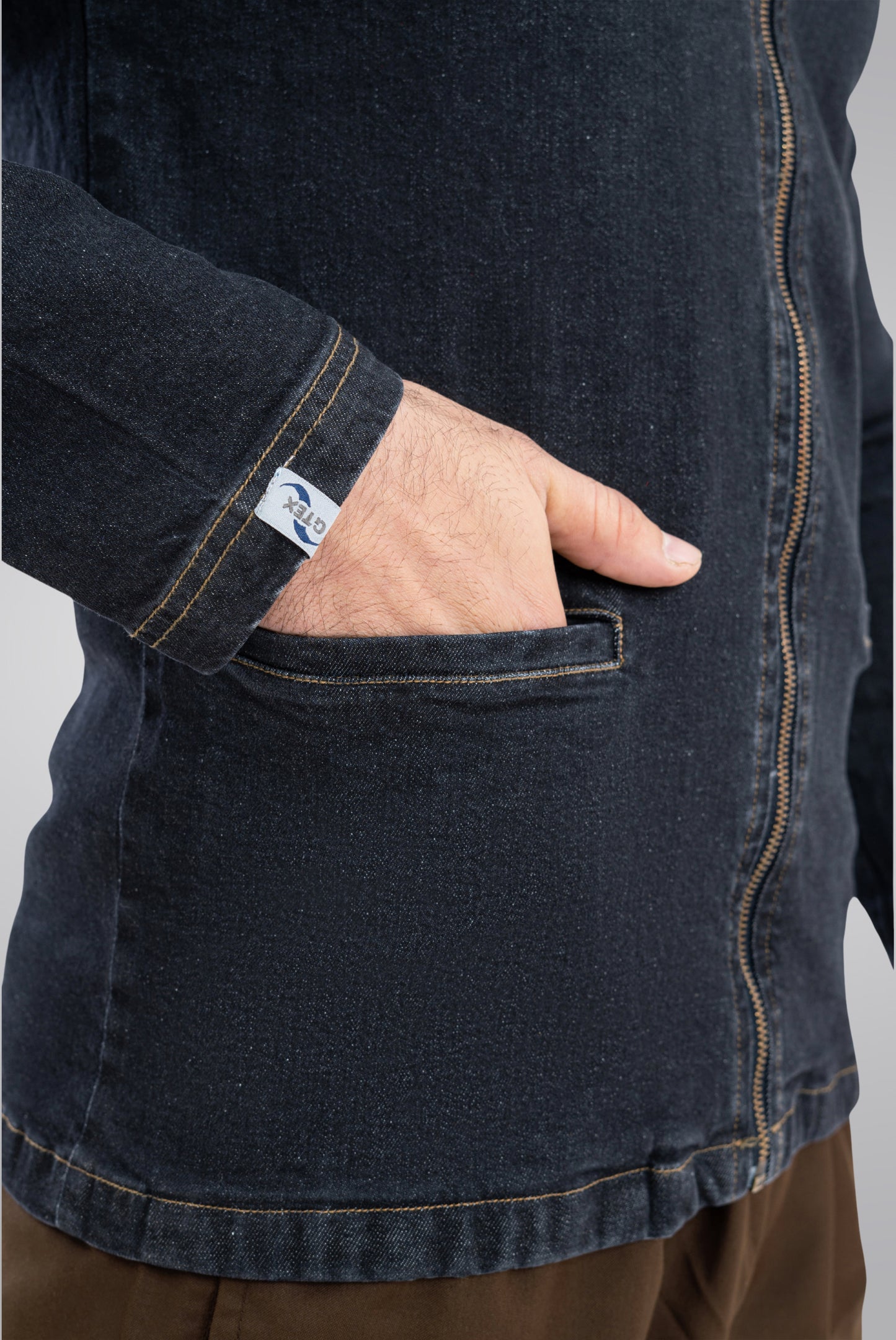 Black Denim Upper Jacket