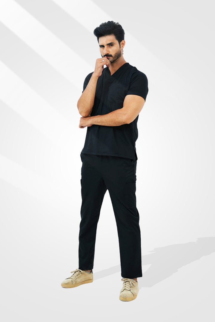 Premium Notch™ Pro Black Scrub Suit