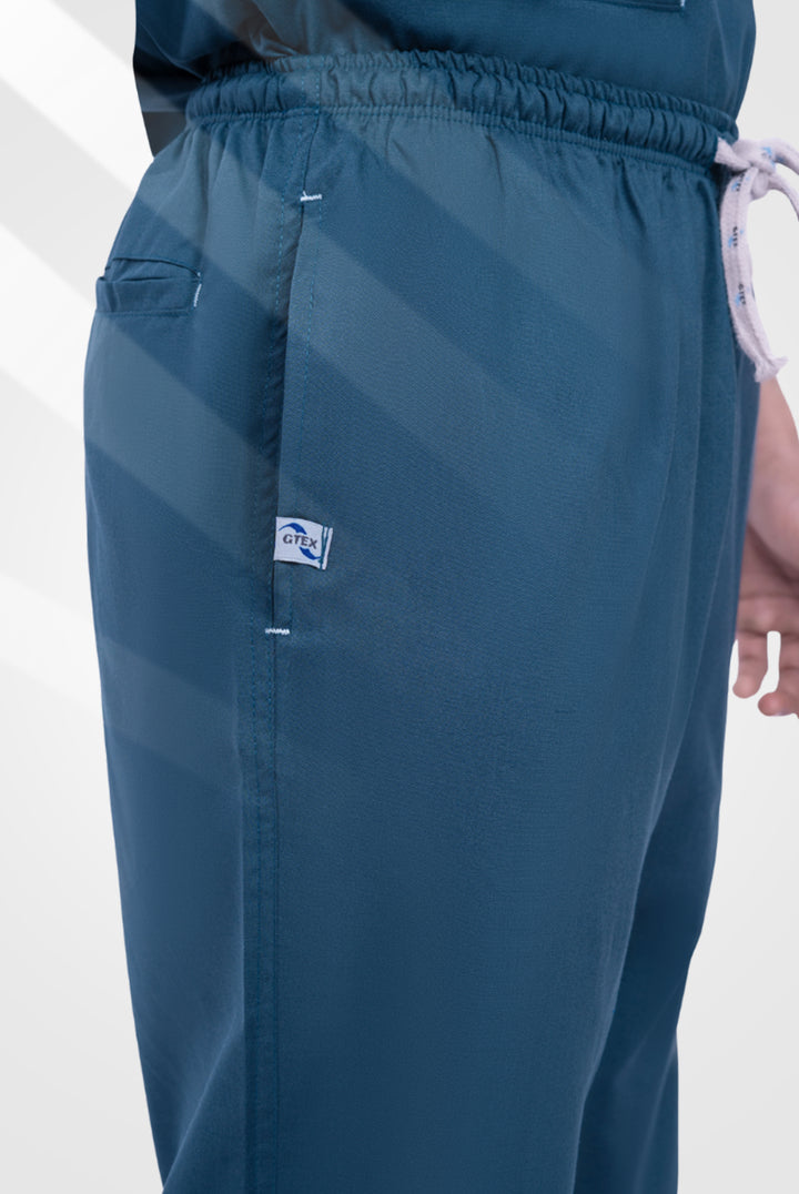 Teal Steel Edge line Scrub Suit