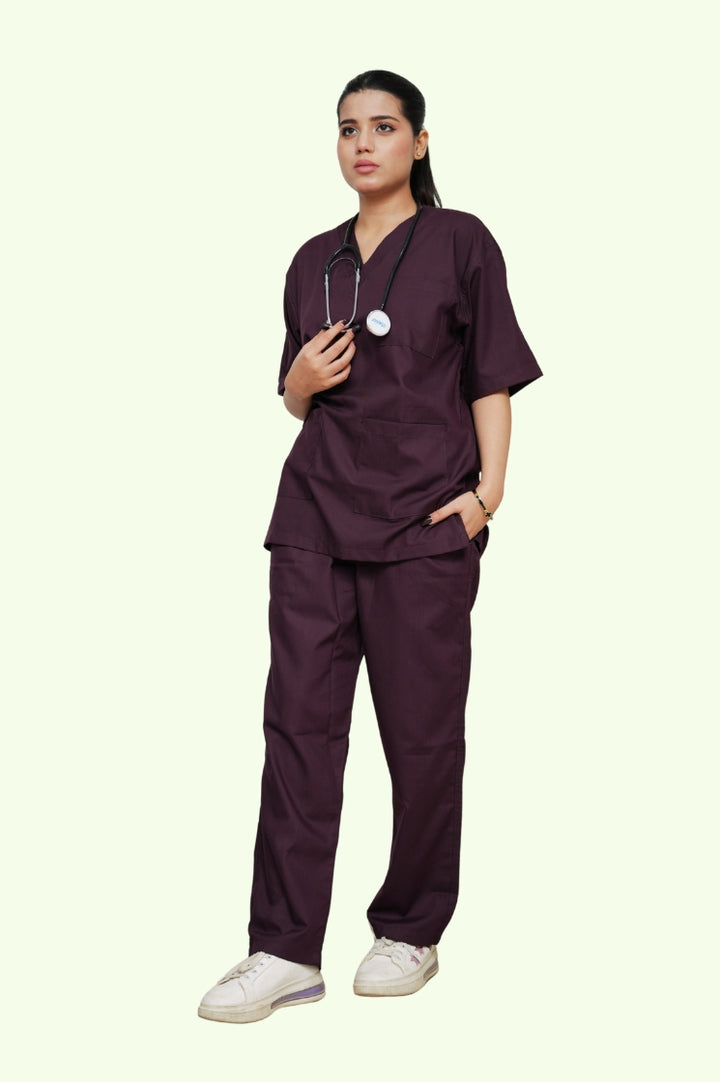 Classic™ Wine Scrub Suit for Women by GTEX Apparels