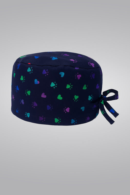 Paw Heart Rainbow Print surgical Cap