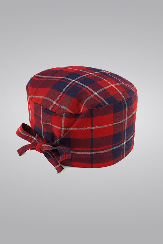 Red plaid Surgical Cap