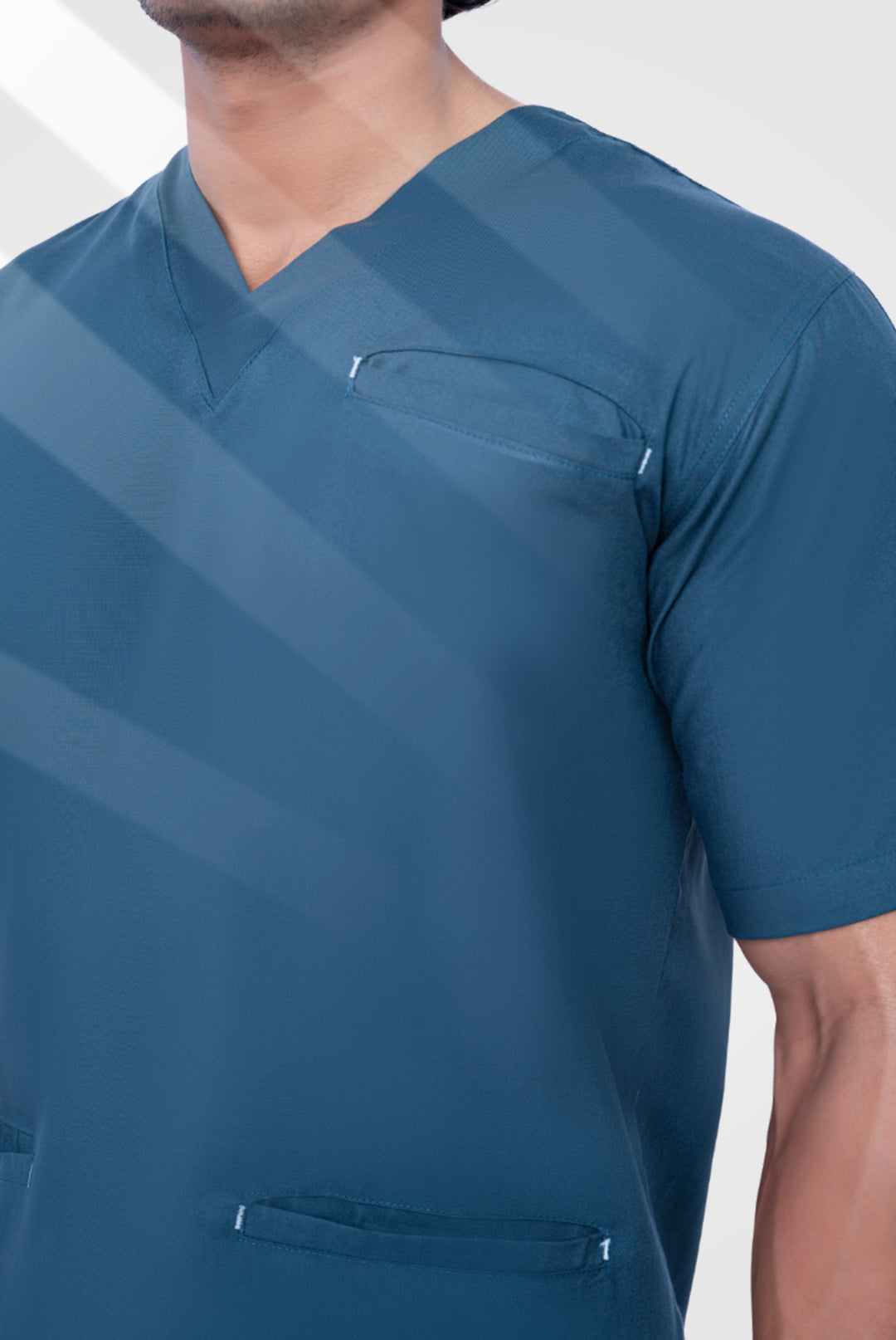 Teal Steel Edge line Scrub Suit