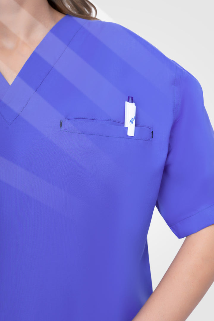 Classic Curve™ Sapphire Blue Scrub Suit for Unisex by GTEX Apparels