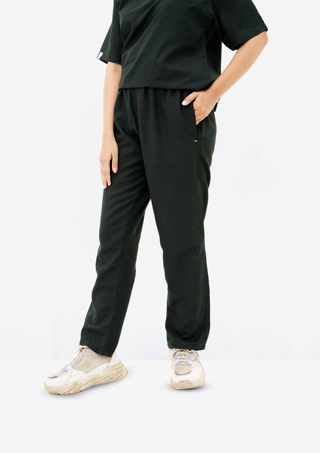 Bottle Green Edge Line Scrub Suit