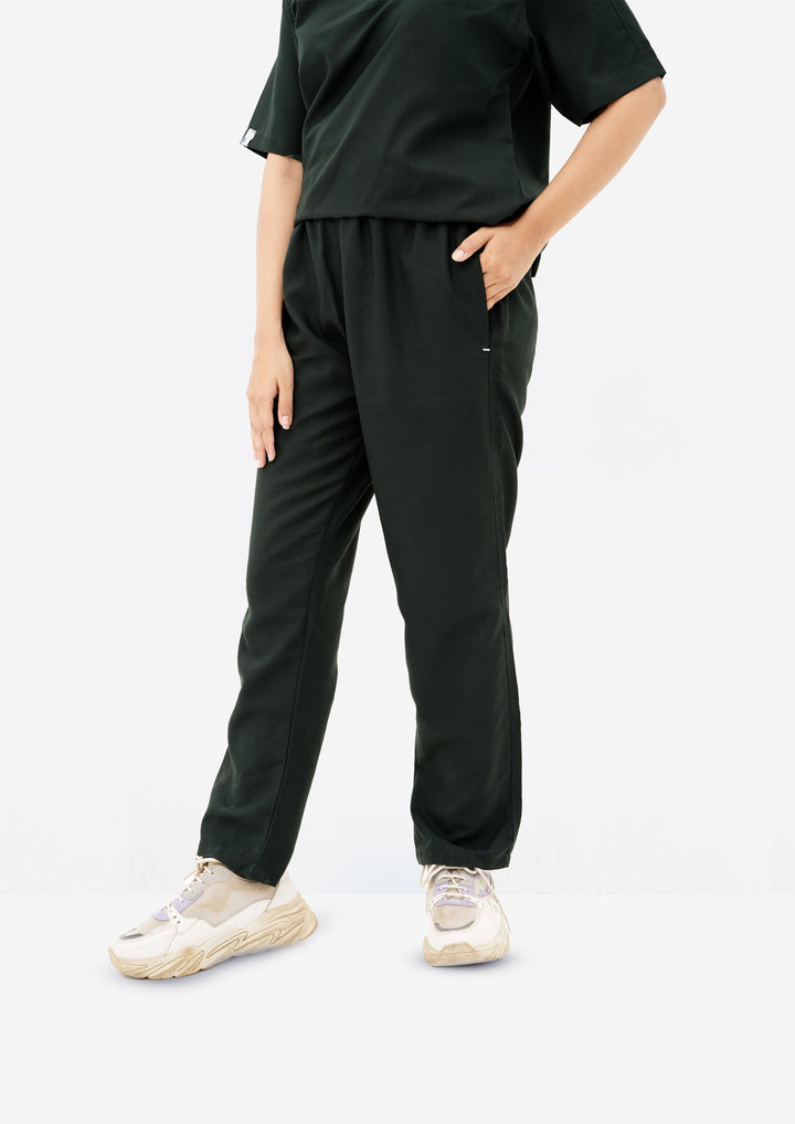 Bottle Green Edge Line Scrub Suit