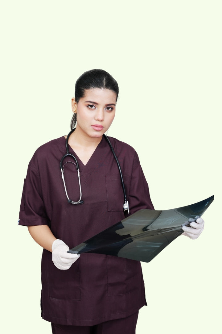 Classic™ Wine Scrub Suit for Women by GTEX Apparels