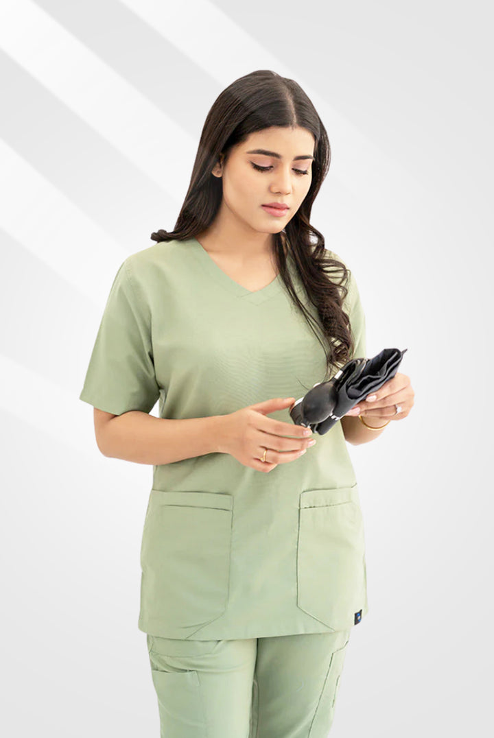 Classic Curve™ Mint Green Scrub Suit for Women by GTEX Apparels