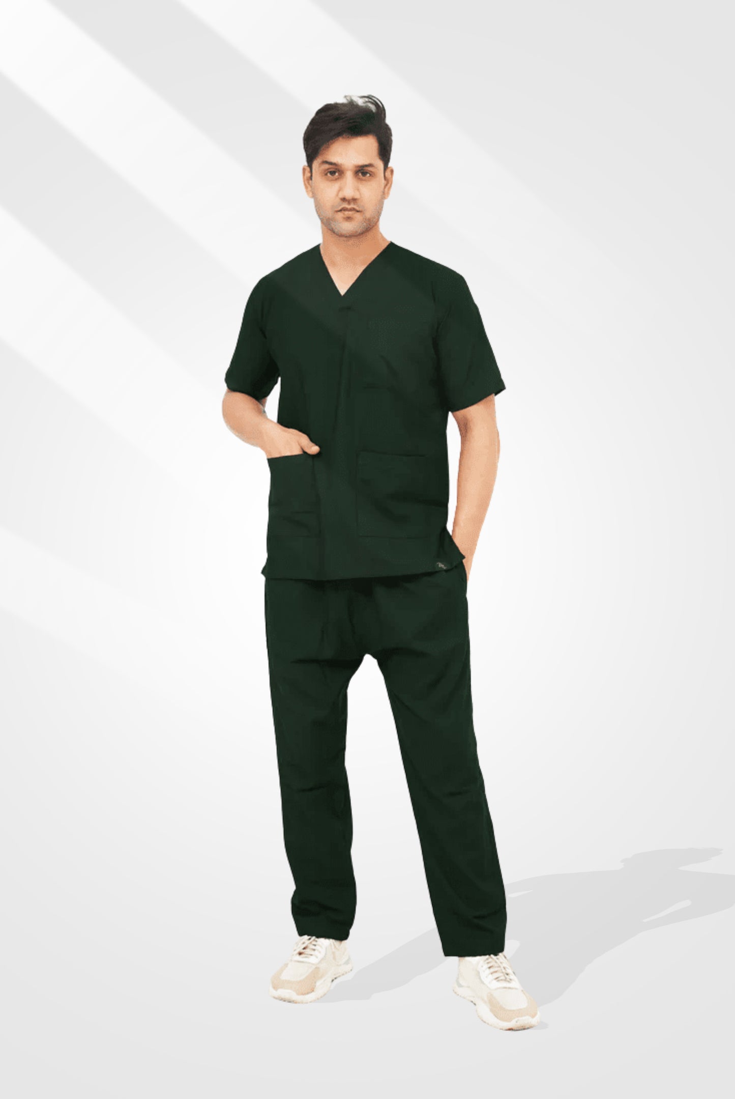 Bottle Green Scrub Suit for Men by GTEX Apparels