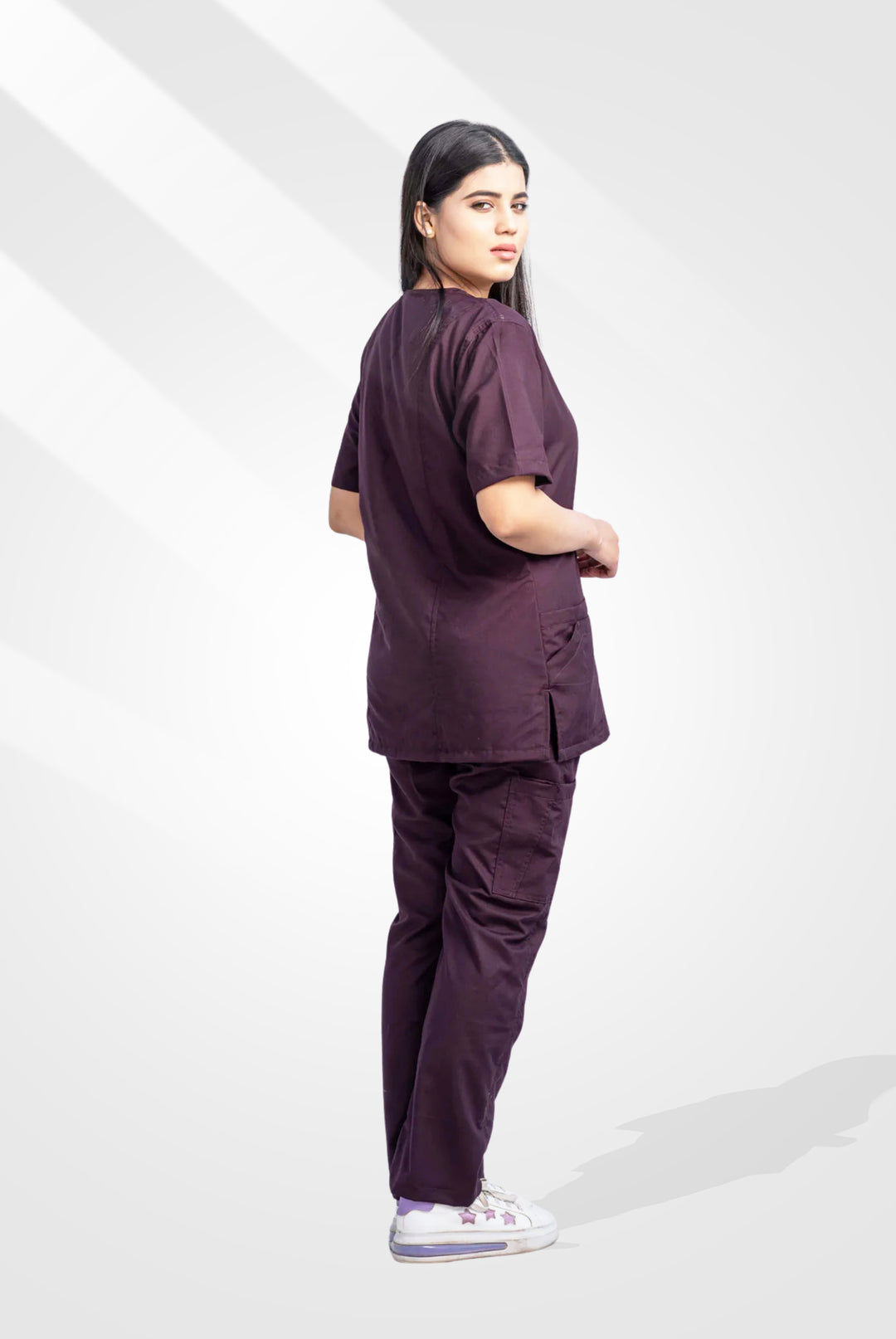 Classic Curve™ Wine Scrub Suit for Women by GTEX Apparels