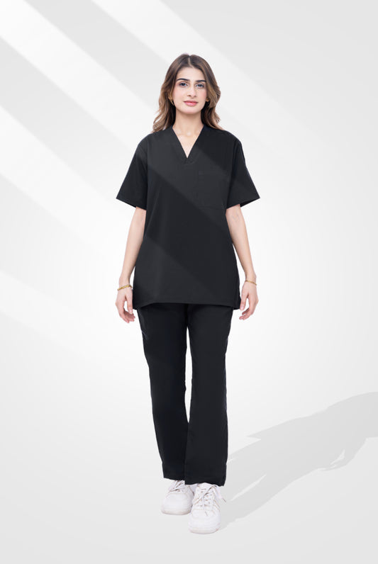 Premium Notch™ Pro Black Scrub Suit Wrinkle Free Edition