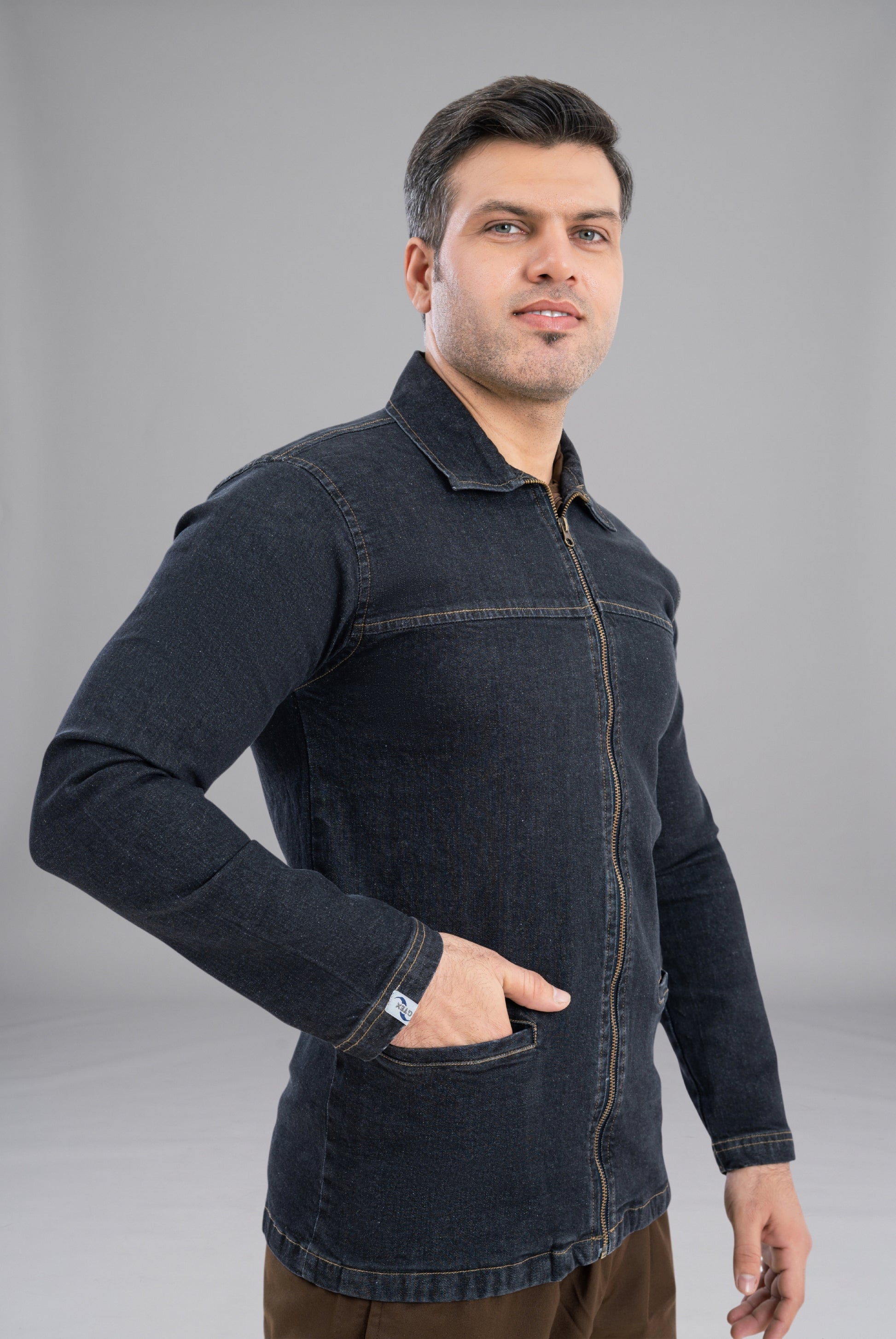 Buy Black Denim Limited Edition Upper Jacket Premium Quality Fashion Wear by GTEX Apparels Pakistan | Trendy Denim Outerwear for Stylish Casual and Professional Looks 5