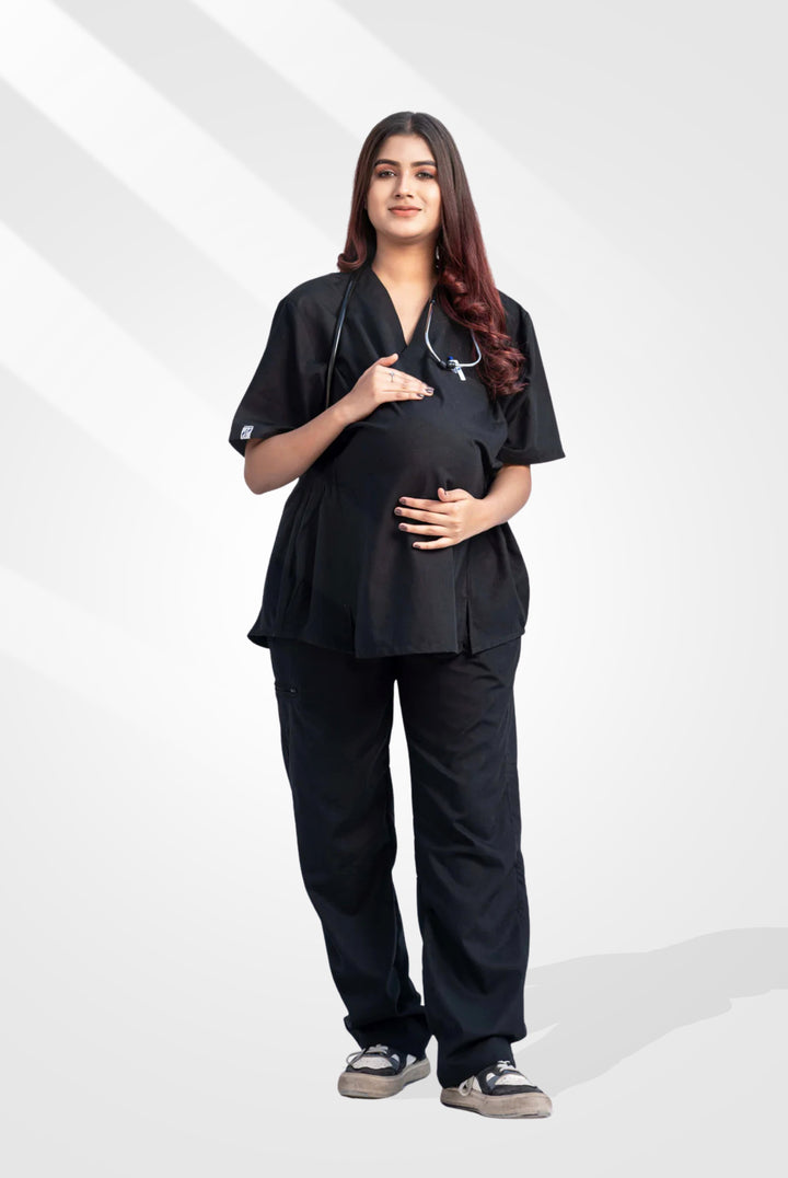 Black Maternity Scrub Suit By GTEX Apparels Pakistan