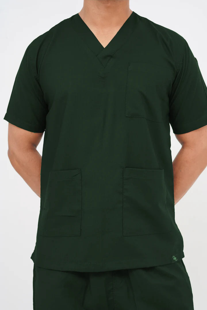 Bottle Green Scrub Suit for Men by GTEX Apparels Pakistan