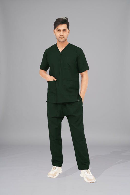 Buy bottle green scrubs for men in Pakistan by Gtex Apparels professional workwear for clinical environments 1