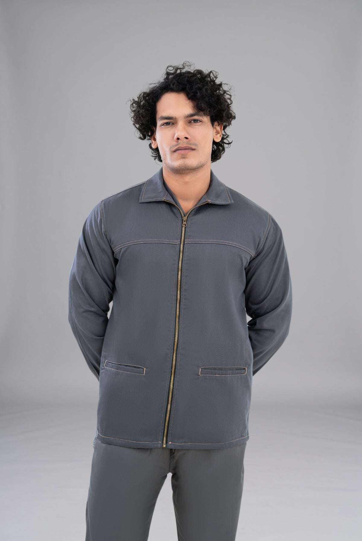 Shop Ash Grey Limited Edition Upper Jacket by GTEX Apparels Pakistan: Stylish Premium Apparel with Durable Fabric and Quality Finish 1